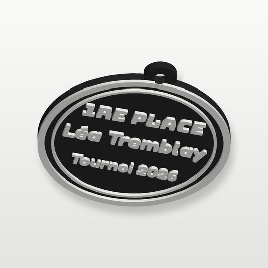 Médaille gravée personnalisée, impression 3D Fil-O-Forme