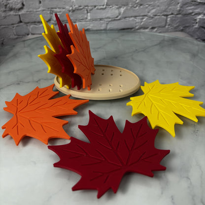Sous-verres feuille d'érable imprimés en 3D — Fil-O-Forme, vue 1